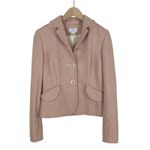 Loft Ann Taylor  Pink and Cream Tweed Wool Blend Blazer Jacket Size 2 Photo 1
