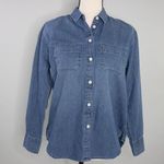 Madewell ‎ Denim Oversized Ex-Boyfriend Shirt in Hutcherson Wash Photo 4