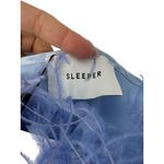 Sleeper NEW Boheme Feather Slip Dress Blue Satin Midi Size M Ostrich Versatile Photo 7