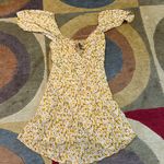 Princess Polly  Kaori Mini Dress Floral Print Mustard Yellow Cap Sleeves Size 0 Photo 0