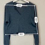 American Eagle Womens Soft and Sexy Collection Sweater V-neck Blue/Gray XS Photo 5