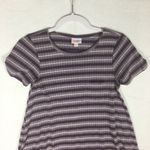 LuLaRoe Carly Ribbed Striped Short Sleeve Dress Photo 2