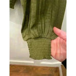 Anthropologie Maison d'Amelie Satin Green Wrap Top, sz S Photo 4