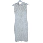 Jill Stuart  Illusion Yoke Lace Sheath Ivory White Knee Length Bridal Dress 2 Photo 6