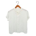CP Shades  Mia Short Sleeve White Linen Button Front Shirt M Photo 1