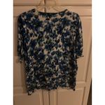 Lands' End  Womens 3X Blue Floral Short Sleeve Supima Cotton Knit Top Photo 3