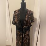 H&M  Black‎ and Tan Tie Dye Sheer Kimono Duster Photo 1