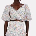 Saylor Floral puff sleeve cropped top. Size XS Photo 0