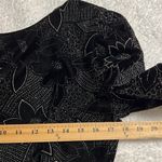 Vintage Evenings By Pantagis 80’s drop waist taffeta velvet rose prom dress Black Size 10 Photo 2