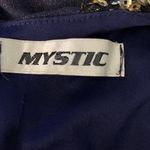 Mystic Vintage  Bodycon Surplice Top Mini Dress M Black Blue Sequin Sleeveless Photo 4