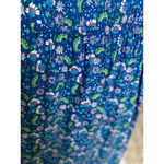 Loft  Blue Floral Smocked Maxi Dress Cottagecore Romantic Garden XS Wedding Party Photo 4