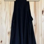 Free People Black Ribbed Racer Back Halter Style Flowy Tank Top size Large Photo 3