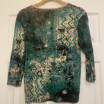 Cactus Bay Women’s Southwestern Native American Size Small Blouse. 2896 Green Photo 4