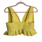 River Island  Yellow Ruffle Plunge V-Neck Crop Top Photo 2