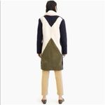 J.Crew  Women’s Teddy Sherpa Colorblock Thick Coat Green Ivory Navy Blue Photo 3
