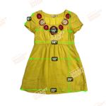 Boden Sunny Yellow Linen Beaded Jeweled Short Sleeve Tunic Top Ruched Size 6 Photo 6