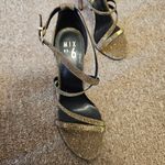 mix no. 6  Size 9 Gold Metallic Shimmer Glitter Heels Photo 1