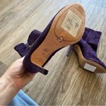 Joan & David  Purple Suede Leather Stiletto Heel Ankle Boots Womens 6 Fall Luxury Photo 4