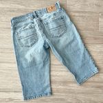 American Eagle  Vintage Light Wash Denim Distressed Capri Bermuda Knee Shorts 6 Photo 32