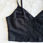 Universal Threads Universal Thread Linen Blend Crop Top Sz L Black Bralette Minimalist Clean Girl Photo 2