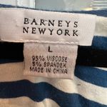 barney's new york Barney’s New York Teal & White Stripe Midi Dress Stretchy Coastal Size Large L Photo 6