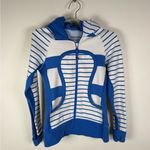 Lululemon Scuba Hoodie Rare Stripe Lapis Blue White Size 4 Photo 1
