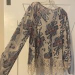 New Direction Floral Lace Hem Women Top Photo 0