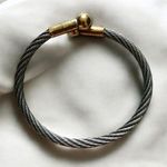 Silver twisted rope cable bracelet twist cuff fashion jewelry Photo 0