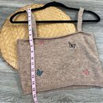 Butterfly embroidered knit sleeveless sweater tank‎ Size M Photo 2