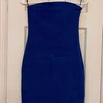 ZARA blue Denim Strapless Bodycon Mini Dress Photo 5
