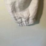 Athleta Women's White Linen Joggers, Elastic Waistband, Side Pockets -size 12 Photo 3