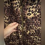 Charter Club  Quilted Animal Leopard Brown Snap Zip Front Size M Photo 3