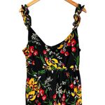 Madewell  Ruffle-Strap Wrap Midi Dress in Black Orchid Bouquet Size 12 Photo 9
