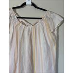 LC Lauren Conrad Lauren Conrad Pink Pleated Striped Gauzy Tie Back Blouse Shirt Top Womens Medium Photo 2