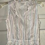 J.Crew  Maxi metallic‎  Striped Sleeveless Ruffle Neck Casual Party Dress Size 0 Photo 2