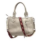 Aztec Tribal Print Fringe Western Handbag Purse with crossbody strap Gray Photo 1