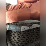 Athleta  Crochet Knit v-neck hoodie Sweater embroidered trim 100% cotton size M Photo 5