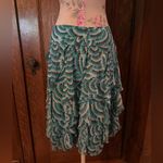 Sunny Leigh  Ruffled Brown and Teal Venetian Paper Skirt, Size 6 Photo 1