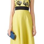 Lela rose yellow wool silk blend sleeveless beaded top party dress Size 2 Photo 0