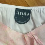 Arula Hayes Floral Pink Fit Flare Slip On Ruffle Cap Sleeve Romper 1X New Photo 10