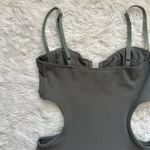 Edikted Dress Shae Cups Cut-Out Mini Ribbed Bodycon Olive Sz S NWT New Photo 5