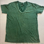Aerie Green Women's Casual Top 100% cotton distressed short sleeve small Photo 0