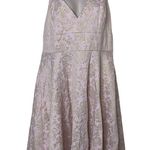 Badgley Mischka Pink Golden Hue Jaquard Spaghetti Strap Mini Dress sz 16 Photo 2