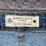 Angel Kiss  medium juniors mini skirt stretch destructed frayed hem embroidery Photo 9