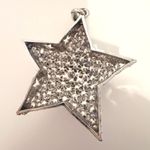 Silver Tone Pave Star Pendant Rhinestone Celestial Charm Y2K Photo 4