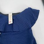 Shoshanna Swimsuit Size 4 One Piece Navy One Shoulder Ruffle Textured NWT Swim Photo 9