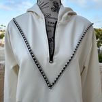 Koral  Activewear bead embellished quarter zip ivory scuba sweater size XS Photo 3