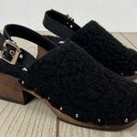 Miista Lana Sonic Slingback Buckle Mules Heels EUR 37 Black Faux Fur $375 Size 6 Photo 0