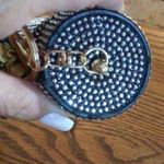 Womens Black Bling Lipstick Case Bag Charm with Twilly in Black 2” x 3.7” Photo 4