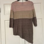 Chico's Chico’s Size 1 Metallic Colorblock Striped Asymmetrical Blouse Chico Size Medium Photo 5